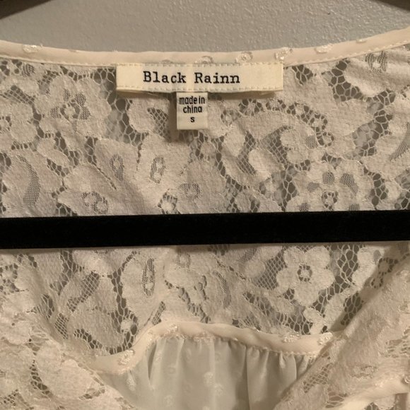 Black Rainn Lace Boho Top Size S - Picture 2 of 2